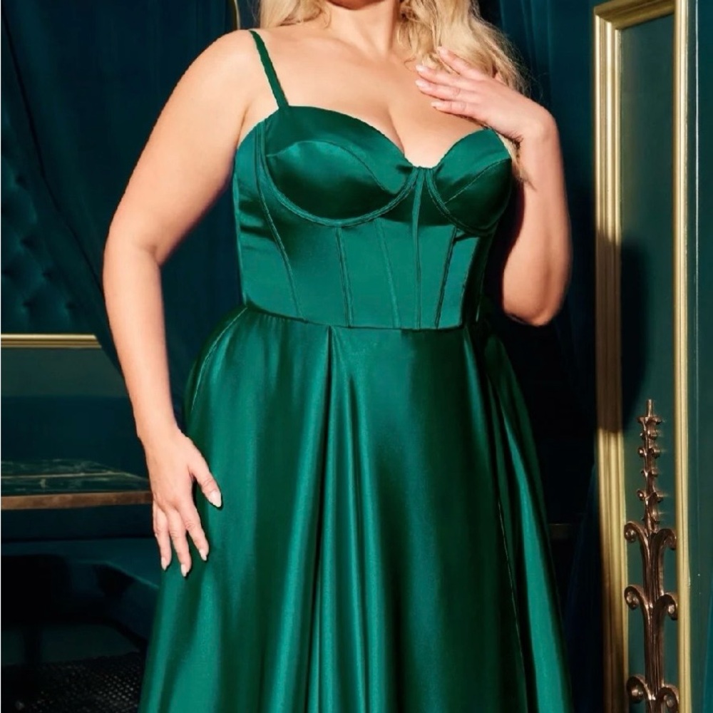Stunning Emerald Satin Gown